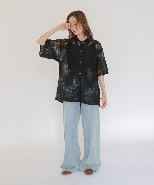 CLEIO（クレイオ）の「【CLEIO】レースシャツ LACE SHIRT（シャツ/ブラウス・レディース・イエロー/ブラック/アイボリー・FREE）」の18枚目の写真