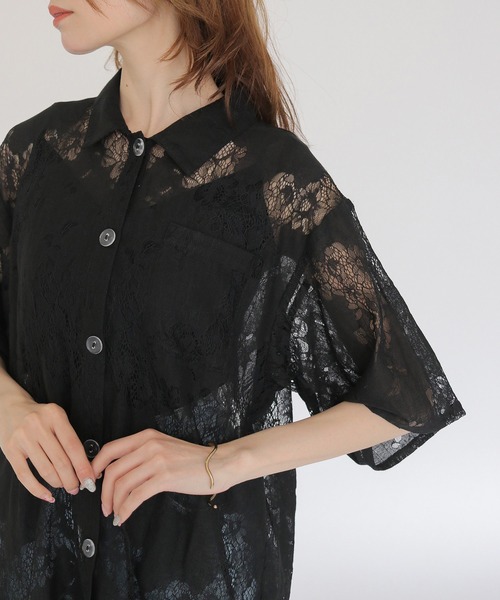 CLEIO（クレイオ）の「【CLEIO】レースシャツ LACE SHIRT（シャツ/ブラウス・レディース・イエロー/ブラック/アイボリー・FREE）」の14枚目の写真