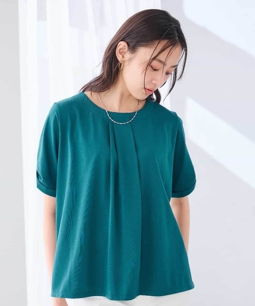 a.v.v（アーヴェヴェ）の「【接触冷感/UVカット】ボウタイライクトップス（Tシャツ/カットソー・レディース・グリーン/ブラック/グレー系その他・40/36/38）」の13枚目の写真