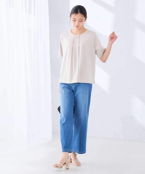 a.v.v（アーヴェヴェ）の「【接触冷感/UVカット】ボウタイライクトップス（Tシャツ/カットソー・レディース・グリーン/ブラック/グレー系その他・40/36/38）」の22枚目の写真