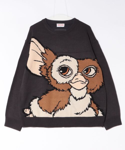 ADPOSION(アドポーション)の「【GREMLINS / グレムリン】ビックフェイス クルーネックニット(ニット/セーター・レディース・チャコールグレー/ブルー系/オフホワイト・X-LARGE/MEDIUM/LARGE)」の1枚目の写真
