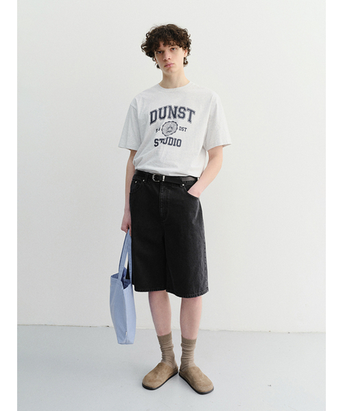 DUNST FOR MEN(ダンストフォーメン)の「CLASSIC LOGO T-SHIRT_UNISEX_UDTS6B139_LIGHT MELANGE GREY(Tシャツ/カットソー・メンズ・アッシュグレー・LARGE/MEDIUM/SMALL/X-LARGE/X-SMALL/XX-LARGE)」の2枚目の写真