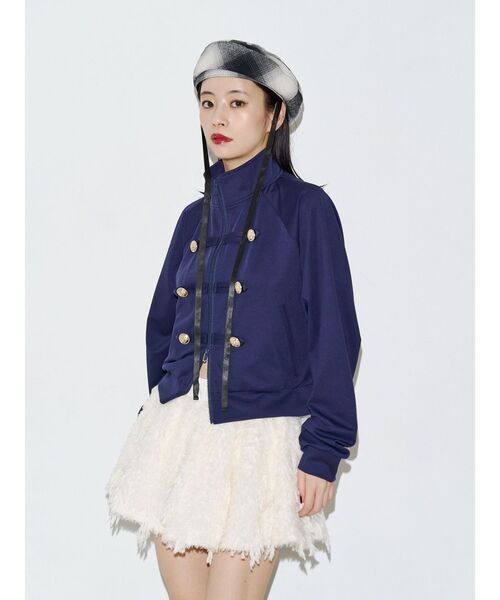 jouetie(ジュエティ)の「【SNSで話題!】ナポレオントラックジャケット 秋服 羽織(Tシャツ/カットソー・レディース・アイボリー/ネイビー/ブラック・FREE)」の8枚目の写真