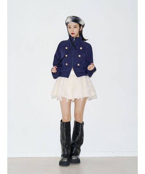 jouetie(ジュエティ)の「【SNSで話題!】ナポレオントラックジャケット 秋服 羽織(Tシャツ/カットソー・レディース・アイボリー/ネイビー/ブラック・FREE)」の10枚目の写真