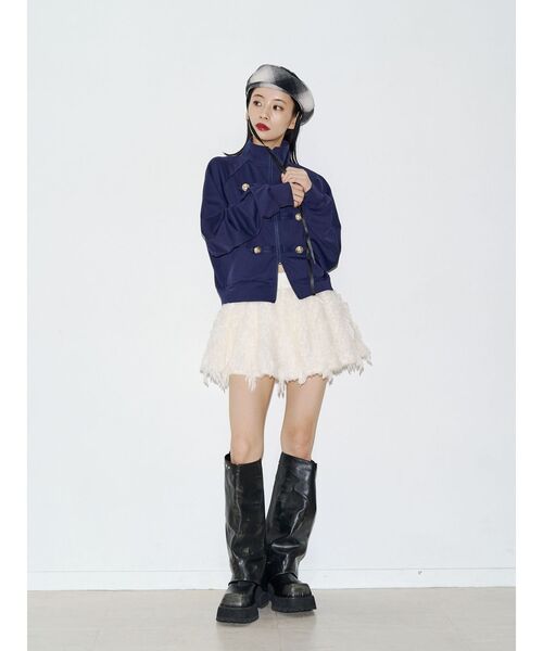 jouetie(ジュエティ)の「【SNSで話題!】ナポレオントラックジャケット 秋服 羽織(Tシャツ/カットソー・レディース・アイボリー/ネイビー/ブラック・FREE)」の11枚目の写真
