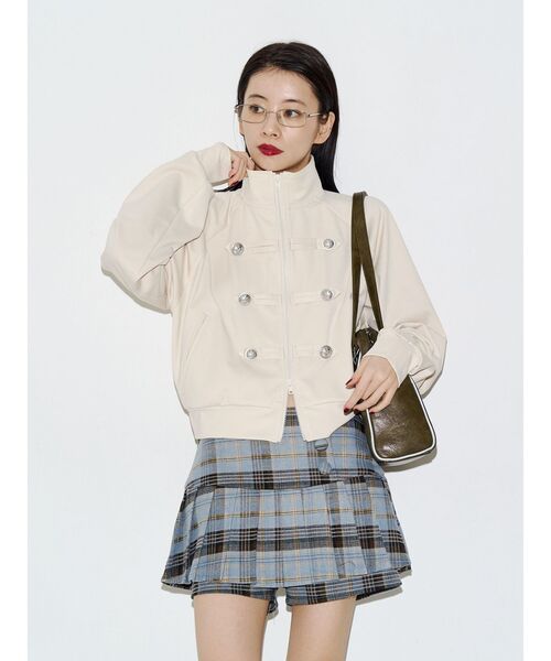 jouetie(ジュエティ)の「【SNSで話題!】ナポレオントラックジャケット 秋服 羽織(Tシャツ/カットソー・レディース・アイボリー/ネイビー/ブラック・FREE)」の12枚目の写真