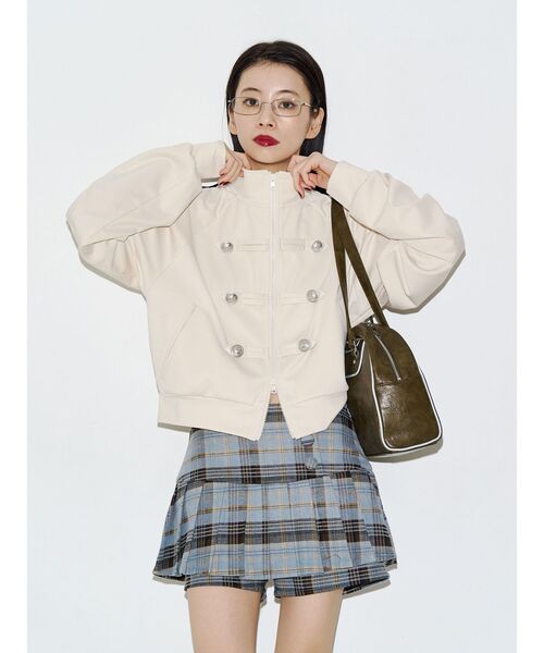 jouetie(ジュエティ)の「【SNSで話題!】ナポレオントラックジャケット 秋服 羽織(Tシャツ/カットソー・レディース・アイボリー/ネイビー/ブラック・FREE)」の13枚目の写真