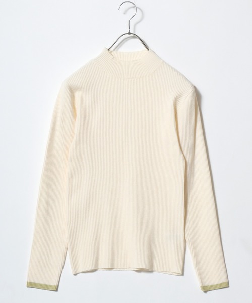 ANPAS（アンパス）の「Women’s Rib-Knit High Neck Sweater with Contrast Cuffs / レディース リブ編み 袖ライン配色 ハイネックセーター ニット 秋冬 フェミニン（ニット/セーター・レディース・レッド/グレー/アイボリー/ブラック・M/L）」の13枚目の写真