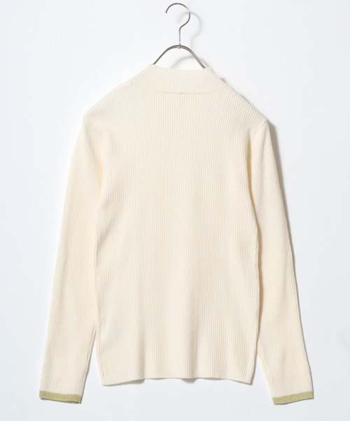 ANPAS(アンパス)の「Women’s Rib-Knit High Neck Sweater with Contrast Cuffs / レディース リブ編み 袖ライン配色 ハイネックセーター ニット 秋冬 フェミニン(ニット/セーター・レディース・レッド/グレー/アイボリー/ブラック・M/L)」の14枚目の写真