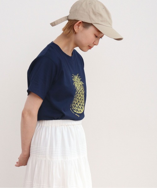 CHILD WOMAN(チャイルドウーマン)の「フルーツ刺繍Tシャツ(Tシャツ/カットソー・レディース・ネイビー/ピンク/ホワイト・FREE)」の16枚目の写真