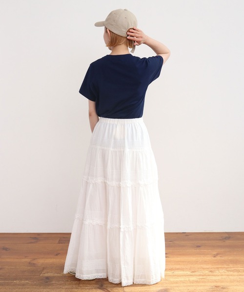 CHILD WOMAN(チャイルドウーマン)の「フルーツ刺繍Tシャツ(Tシャツ/カットソー・レディース・ネイビー/ピンク/ホワイト・FREE)」の19枚目の写真