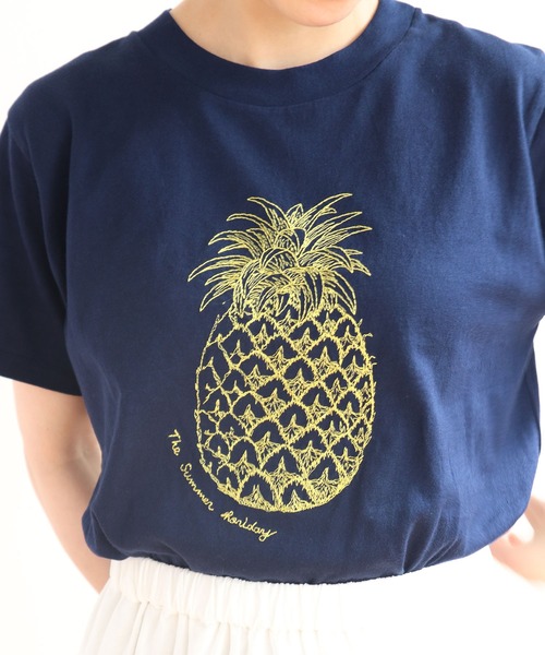CHILD WOMAN(チャイルドウーマン)の「フルーツ刺繍Tシャツ(Tシャツ/カットソー・レディース・ネイビー/ピンク/ホワイト・FREE)」の20枚目の写真