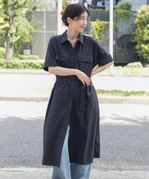 URBAN RESEARCH DOORS | 『接触冷感/UVカット/マシンウォッシャブル』ワークシャツワンピース(ワンピース)
