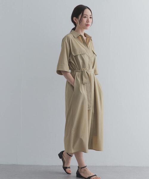 URBAN RESEARCH DOORS(アーバンリサーチドアーズ)の「『接触冷感/UVカット/マシンウォッシャブル』ワークシャツワンピース(ワンピース・レディース・ベージュ/ネイビー・FREE)」の20枚目の写真