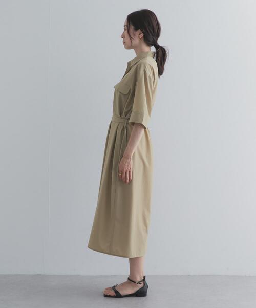 URBAN RESEARCH DOORS(アーバンリサーチドアーズ)の「『接触冷感/UVカット/マシンウォッシャブル』ワークシャツワンピース(ワンピース・レディース・ベージュ/ネイビー・FREE)」の13枚目の写真