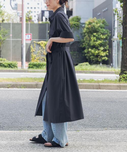 URBAN RESEARCH DOORS(アーバンリサーチドアーズ)の「『接触冷感/UVカット/マシンウォッシャブル』ワークシャツワンピース(ワンピース・レディース・ベージュ/ネイビー・FREE)」の5枚目の写真