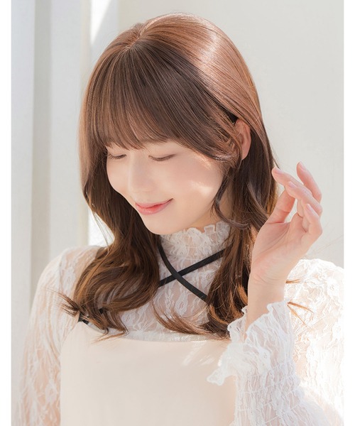 LINEASTORIA(リネアストリア)の「【前髪ウィッグ】つむじ付き前髪ウィッグ・フェイスカール人毛MIX(ウィッグ・レディース・ブラック系1/ブラウン系3/ブラウン系1・M)」の6枚目の写真