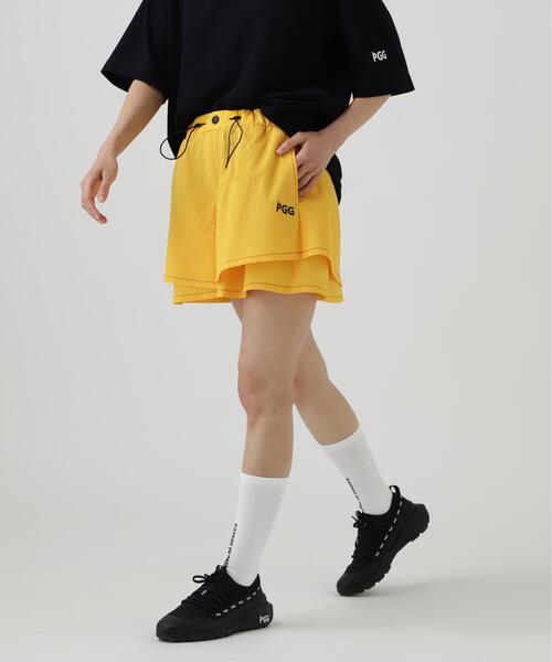 PEARLY GATES(パーリーゲイツ)の「【PGG】【直営店舗&公式オンライン限定】シエスタタフタショートパンツ (LADIES)(その他パンツ・レディース・ネイビー/イエロー系その他7・SMALL)」の7枚目の写真