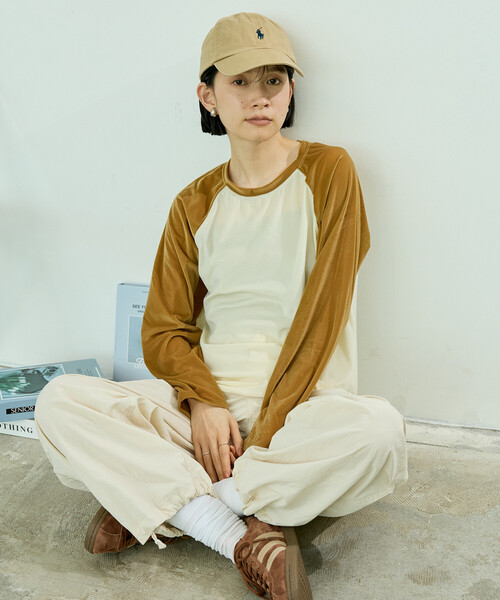 FREAK'S STORE（フリークスストア）の「ベロアラグランロンT/ベロアロンT【限定展開】（Tシャツ/カットソー・レディース・ピンク/ブルー/ベージュ・ﾌﾘ-）」の16枚目の写真