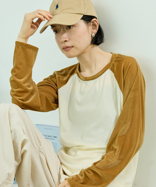 FREAK'S STORE（フリークスストア）の「ベロアラグランロンT/ベロアロンT【限定展開】（Tシャツ/カットソー・レディース・ピンク/ブルー/ベージュ・ﾌﾘ-）」の15枚目の写真