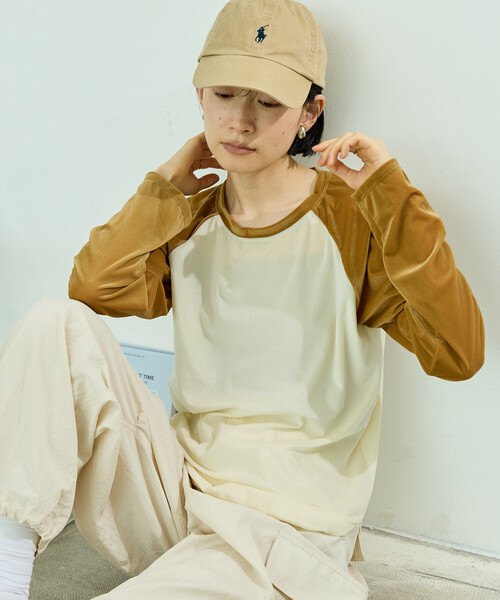 FREAK'S STORE（フリークスストア）の「ベロアラグランロンT/ベロアロンT【限定展開】（Tシャツ/カットソー・レディース・ピンク/ブルー/ベージュ・ﾌﾘ-）」の14枚目の写真