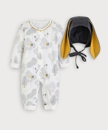 moimoln（モイモルン）の「【2点セット】フォレストフォックスロンパース&耳付き帽子（ロンパース）」