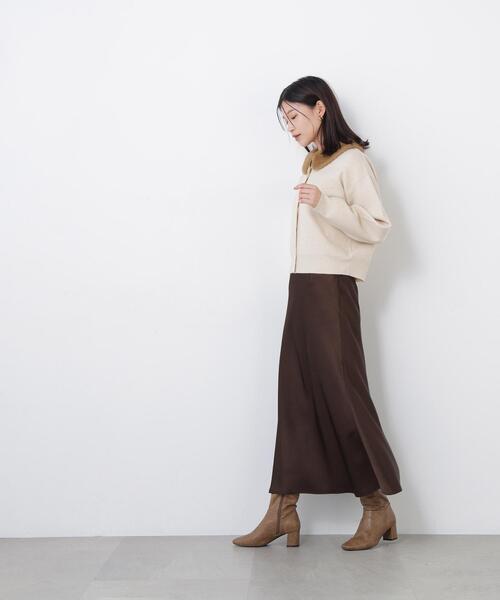 N.(N. Natural Beauty Basic)(エヌエヌナチュラルビューティーベーシック)の「フェイクファーカラーカーディガン(カーディガン/ボレロ・レディース・グレー系その他/イエロー系その他/ホワイト系その他/ブラウン系その他・FREE)」の8枚目の写真