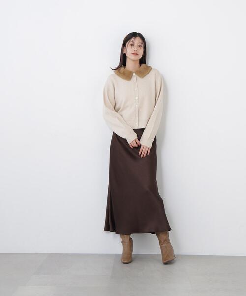 N.(N. Natural Beauty Basic)(エヌエヌナチュラルビューティーベーシック)の「フェイクファーカラーカーディガン(カーディガン/ボレロ・レディース・グレー系その他/イエロー系その他/ホワイト系その他/ブラウン系その他・FREE)」の10枚目の写真