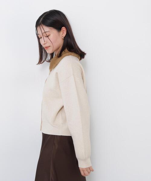 N.(N. Natural Beauty Basic)(エヌエヌナチュラルビューティーベーシック)の「フェイクファーカラーカーディガン(カーディガン/ボレロ・レディース・グレー系その他/イエロー系その他/ホワイト系その他/ブラウン系その他・FREE)」の11枚目の写真