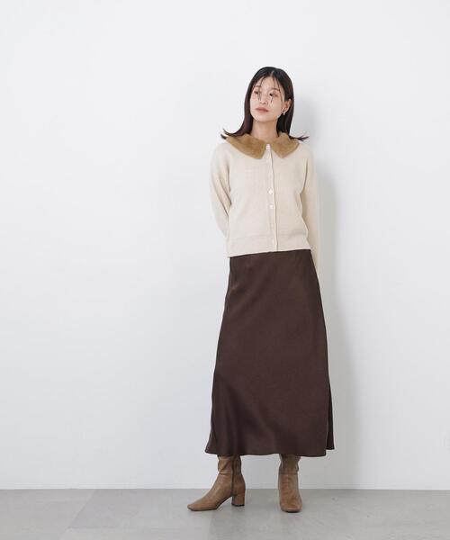 N.(N. Natural Beauty Basic)(エヌエヌナチュラルビューティーベーシック)の「フェイクファーカラーカーディガン(カーディガン/ボレロ・レディース・グレー系その他/イエロー系その他/ホワイト系その他/ブラウン系その他・FREE)」の12枚目の写真