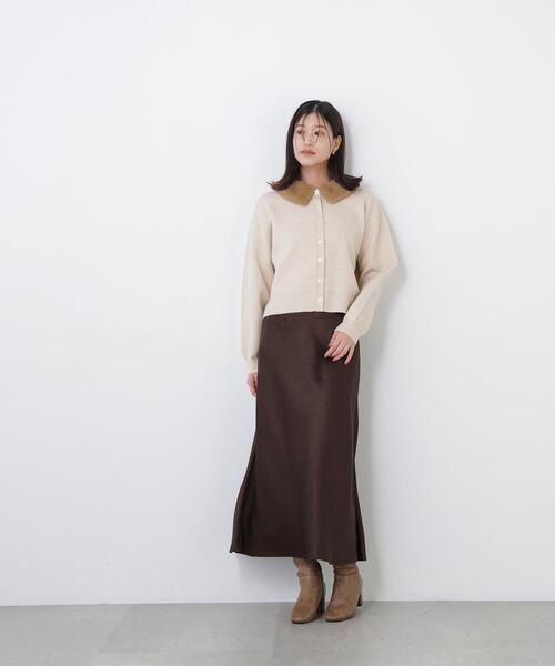 N.(N. Natural Beauty Basic)(エヌエヌナチュラルビューティーベーシック)の「フェイクファーカラーカーディガン(カーディガン/ボレロ・レディース・グレー系その他/イエロー系その他/ホワイト系その他/ブラウン系その他・FREE)」の14枚目の写真