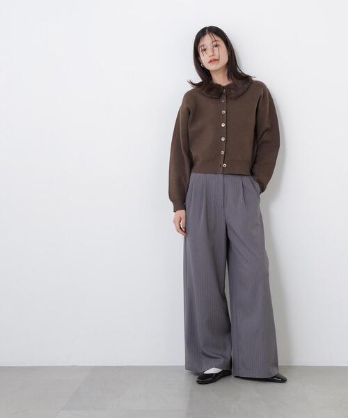 N.(N. Natural Beauty Basic)(エヌエヌナチュラルビューティーベーシック)の「フェイクファーカラーカーディガン(カーディガン/ボレロ・レディース・グレー系その他/イエロー系その他/ホワイト系その他/ブラウン系その他・FREE)」の18枚目の写真