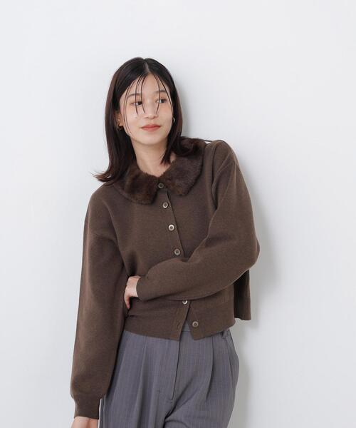 N.(N. Natural Beauty Basic)(エヌエヌナチュラルビューティーベーシック)の「フェイクファーカラーカーディガン(カーディガン/ボレロ・レディース・グレー系その他/イエロー系その他/ホワイト系その他/ブラウン系その他・FREE)」の21枚目の写真