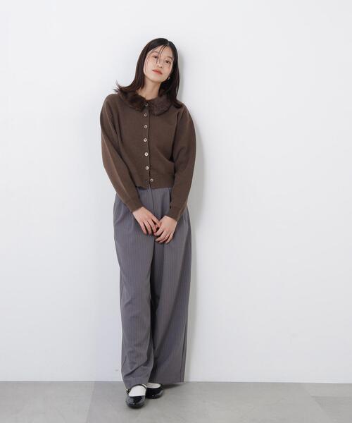 N.(N. Natural Beauty Basic)(エヌエヌナチュラルビューティーベーシック)の「フェイクファーカラーカーディガン(カーディガン/ボレロ・レディース・グレー系その他/イエロー系その他/ホワイト系その他/ブラウン系その他・FREE)」の22枚目の写真