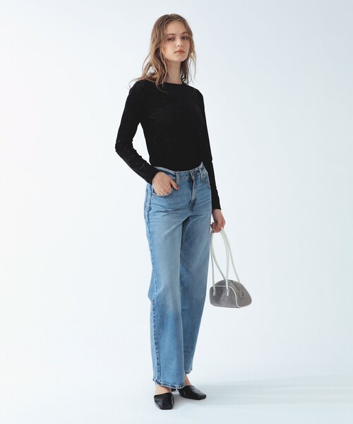 Ray BEAMS(レイビームス)の「ホット フィックス フロッキー クルーネック(Tシャツ/カットソー・レディース・オフホワイト/ブラック/ダークブラウン・ONE SIZE)」の5枚目の写真