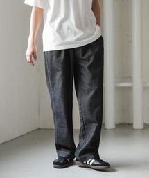 FORK&SPOON　メッシュデニムワイドパンツ