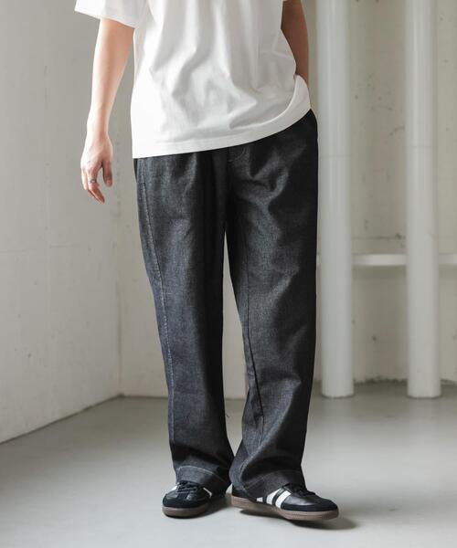 FORK&SPOON(フォークアンドスプーン)の「FORK&SPOON メッシュデニムワイドパンツ(その他パンツ・メンズ・ネイビー/ベージュ・5/4)」の2枚目の写真