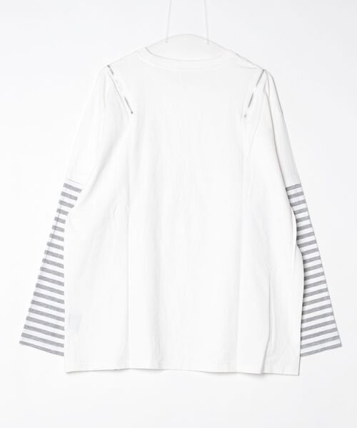 NOVESSEL(ノベセル)の「『AOSPACE/アオスペース』少女プリントボーダーL/S Tee(Tシャツ/カットソー・レディース・ホワイト・FREE)」の4枚目の写真
