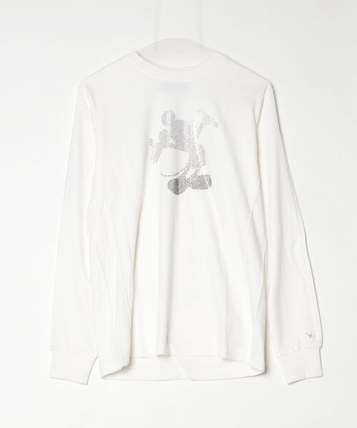 1PIU1UGUALE3 RELAX (ウノピゥウノウグァーレトレ リラックス)の「【1PIU1UGUALE3 RELAX】MICKEY SILHOUETTE GRADATION LINESTONE L/S(Tシャツ/カットソー・メンズ・ブラック/ホワイト・X-LARGE/LARGE/MEDIUM)」の2枚目の写真