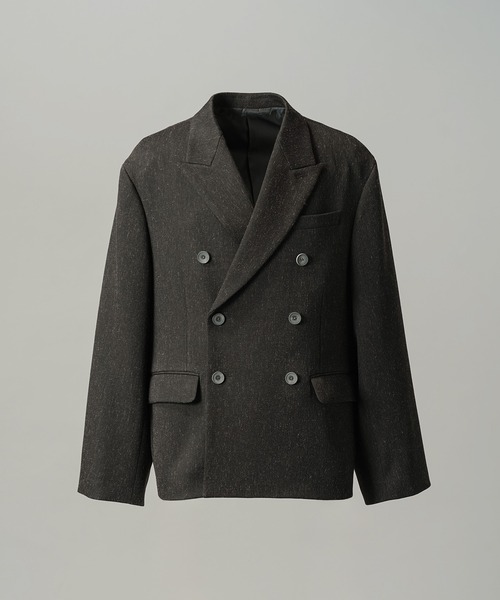 MAISON SPECIAL(メゾンスペシャル)の「《UNISEX》グランジネッププライムオーバーダブルブレストジャケット/Grunge Nep Prime-Over Double-breasted Jacket【MAISON SPECIAL/メゾンスペシャル】■セットアップ対応■(テーラードジャケット・メンズ・ブラック/ダークネイビー・1/0/2)」の8枚目の写真