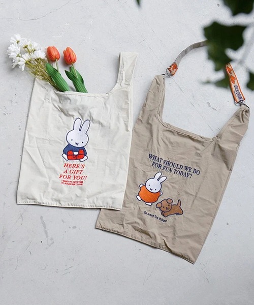 Dick Bruna(ディックブルーナ)の「"11"≪Dick Bruna≫miffy 1ポケット ストラップ付き ショッパー/エコバッグ(エコバッグ/サブバッグ・レディース・ベージュ/ブラック/アイボリー・ONE SIZE)」の3枚目の写真