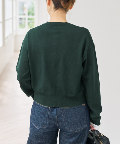 Spick & Span(スピックアンドスパン)の「《手洗い可 / 》メタルボタンクルーネックカーディガン(カーディガン/ボレロ・レディース・ブラック/モカ/グリーン・FREE)」の14枚目の写真