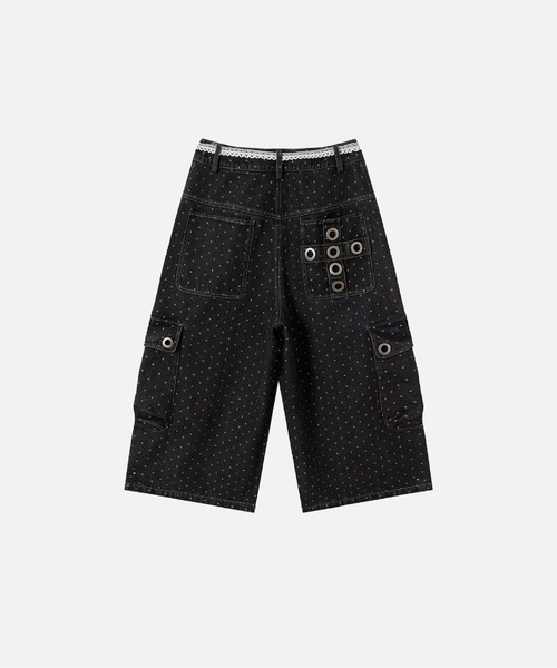 U:UME(ユーム)の「Lace Trim Cargo Dot Denim Pants(デニムパンツ・メンズ・ブルー・LARGE/MEDIUM/X-LARGE)」の2枚目の写真