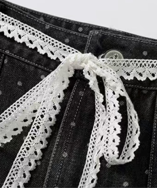 U:UME(ユーム)の「Lace Trim Cargo Dot Denim Pants(デニムパンツ・メンズ・ブルー・LARGE/MEDIUM/X-LARGE)」の3枚目の写真