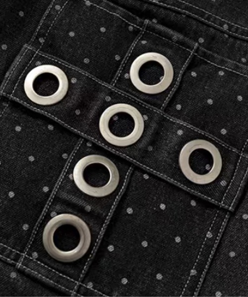 U:UME(ユーム)の「Lace Trim Cargo Dot Denim Pants(デニムパンツ・メンズ・ブルー・LARGE/MEDIUM/X-LARGE)」の6枚目の写真