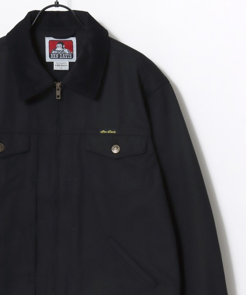 BEN DAVIS（ベンデイビス）の「BEN DAVIS/ベンデイビス CTT COTTON TWILL TRUCKER/オーバーサイズ コットンツイル 襟コーデュロイ トラッカージャケット/ワークジャケット/ハンティングジャケット/レディース メンズ（ブルゾン・メンズ・アイボリー/ブラック/ベージュ・L/XL/M）」の2枚目の写真