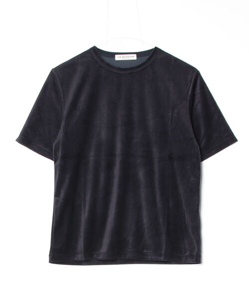 THE SHINZONE(ザ シンゾーン)の「VELOUR HALF SLEEVE TEE 26AMSCU04(Tシャツ/カットソー・レディース・ベージュ/グリーン/ネイビー・FREE)」の3枚目の写真
