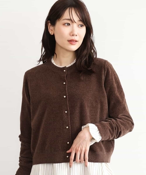 MK MICHEL KLEIN（エムケーミッシェルクラン）の「[洗える]モールヤーンニットカーディガン（カーディガン/ボレロ・レディース・ブラック/レッド/ブラウン/ブルー・38）」の3枚目の写真