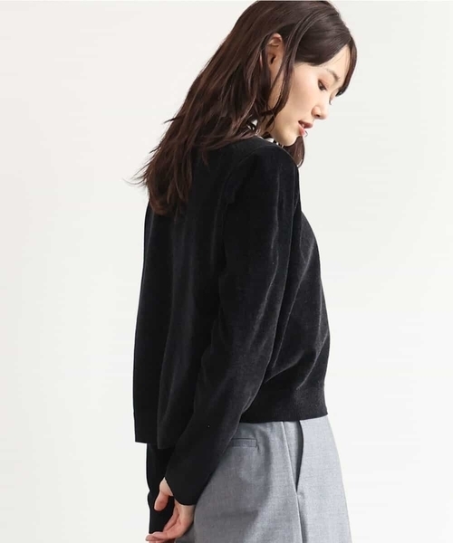 MK MICHEL KLEIN（エムケーミッシェルクラン）の「[洗える]モールヤーンニットカーディガン（カーディガン/ボレロ・レディース・ブラック/レッド/ブラウン/ブルー・38）」の2枚目の写真
