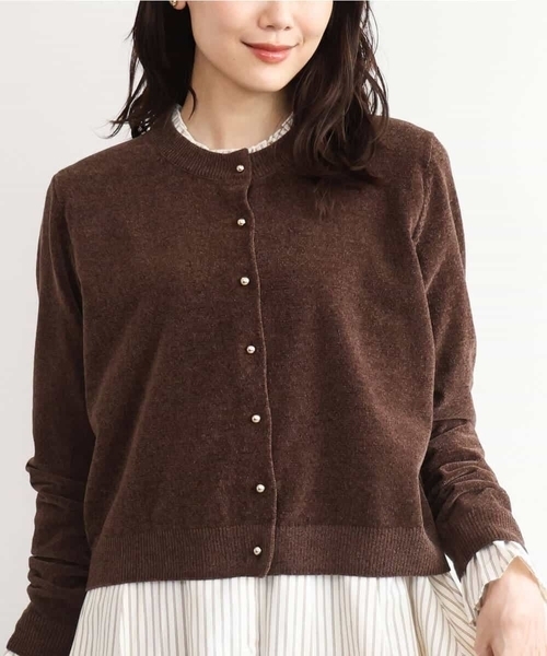 MK MICHEL KLEIN（エムケーミッシェルクラン）の「[洗える]モールヤーンニットカーディガン（カーディガン/ボレロ・レディース・ブラック/レッド/ブラウン/ブルー・38）」の5枚目の写真